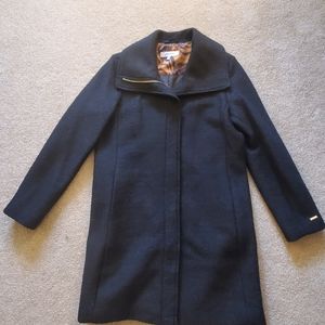 Women's Nine West Black Wool-Blend Coat